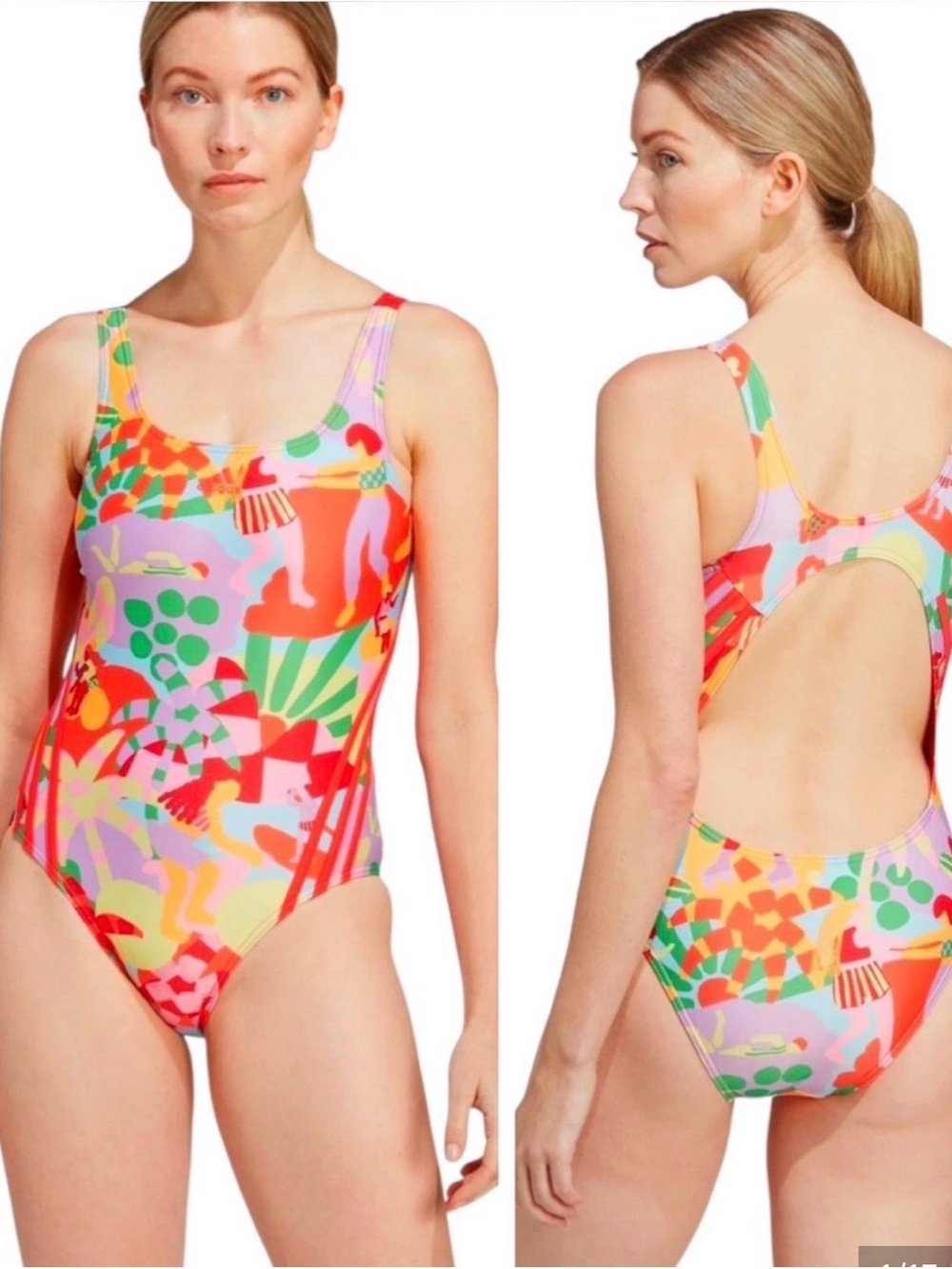 Farm Rio Adidas Size 6 Citrine Pearl Bathing Suit NWT